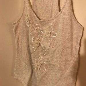Hollister tank top 3D flowers